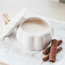 Load image into Gallery viewer, Ceramic Pumpkin Candle - White
